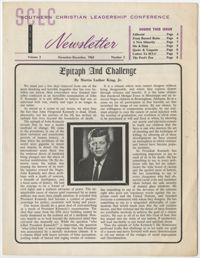 Southern Christian Leadership Conference Newsletter, Volume 2, Number 3, November-December, 1963