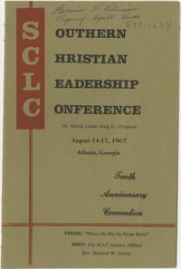 Southern Christian Leadership Conference, Tenth Anniversary Convention Program