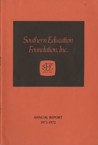 Southern Education Foundation, Annual Report 1971-1972