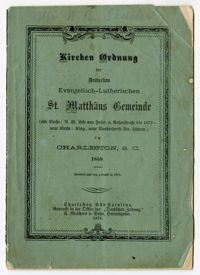 Church Constitution of St. Matthew's German Evangelical Lutheran Congregation in German
