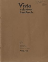 Vista Volunteer Handbook, April 1970