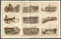 Nine prints depicting scenes from Charleston forts during the Civil War