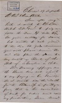 173. Francis Lynch to Bp Patrick Lynch -- September 19, 1861