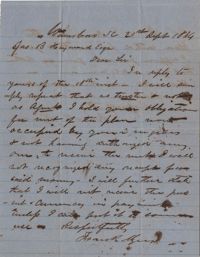 216. Frank Myers to James B. Heyward -- September 21, 1864