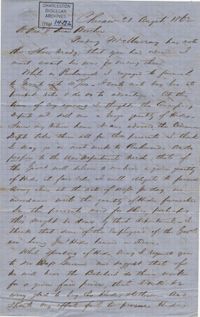 236. Francis Lynch to Bp Patrick Lynch -- August 21, 1862