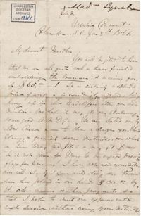 140. Madame Baptiste to Bp Patrick Lynch -- January 8, 1861