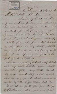 174. Francis Lynch to Bp Patrick Lynch -- September 21, 1861