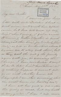 278. Anna Lynch to Bp Patrick Lynch -- May 29, 1863
