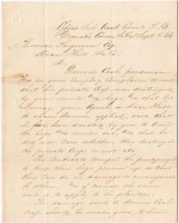 308. T. Linard (?) to Thomas B. Ferguson -- September 5, 1866