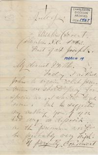 210. Madame Baptiste to Bp Patrick Lynch -- March 19, 1862