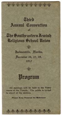 Program for The Southeastern Jewish Religious School Union, December 1917