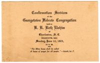 Confirmation Services Program, June 12,1921