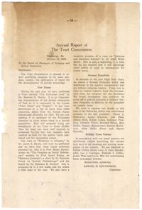 Annual Report of The Tract Commission, October 31, 1925