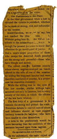 Newspaper Clipping On the Arrest of Eleven African Americans