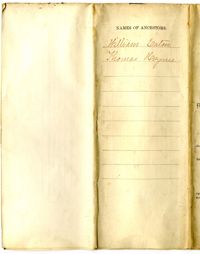 Pattie Bird's Application for the North Carolina Society of Colonial Dames of America