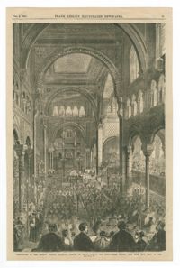 Dedication of the Hebrew Temple Emanu-El, corner of Fifth Avenue and Forty-Third Street, New York City, Sept. 11, 1868