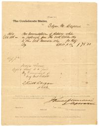 Confederate Ration Bill, December 1864