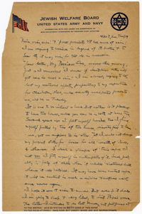 Letter to Jane L. Raisin from Jacob S. Raisin, July 20, 1919