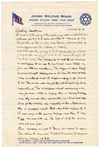 Letter to Jane L. Raisin from Jacob S. Raisin, July 31, 1920