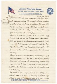 Letter to Jane L. Raisin from Jacob S. Raisin, August 3, 1920