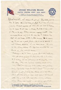 Letter to Jane L. Raisin from Jacob S. Raisin, August 15, 1921