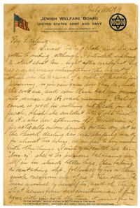 Letter to Jacob S. Raisin from Jane Lazarus Raisin, July 16, 1919