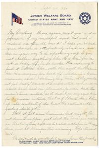 Letter to Jacob S. Raisin from Jane Lazarus Raisin, September 2, 1920