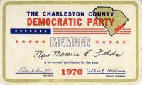 Charleston County Democratic Party Member Card, 1970
