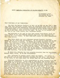 Letter from Mamie Fields to club members, November 12, 1949