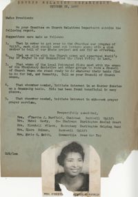 Report from Church Relation Department to club president, October 22, 1960