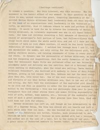 Page of speech honoring Marion Wilkinson