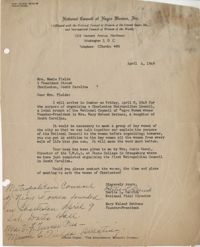 Letter from Bertie L. Derrick to Mamie Fields, April 4, 1949