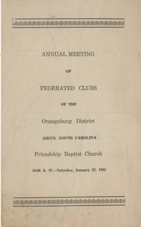 Annual meeting of the federated clubs of the Orangeburg District