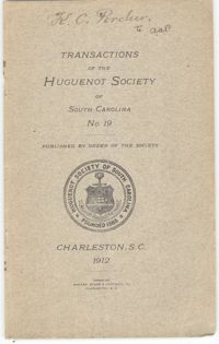 Transactions of the Huguenot Society, No. 19