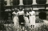 Librarians in garden, Main Library (1)