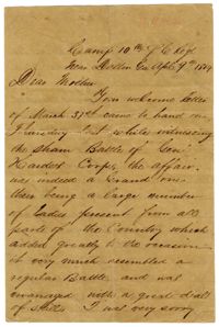 Letter from Solomon Emanuel to his Mother, April 9, 1864