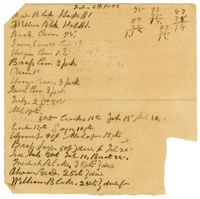 Patient Account List, 1876