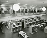 Interior view showing both levels from second floor,Main Library