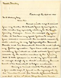 Letter from Robert Ralston Jones, October 25th, 1885