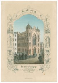 Die neue Synagoge der israelit. Gemeinde eingeweiht am 23. März 1860