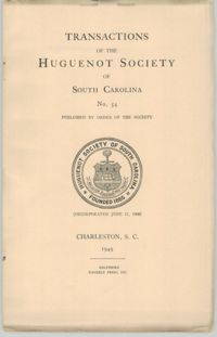 Transactions of the Huguenot Society of South Carolina No.54