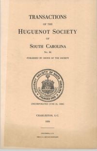 Transactions of the Huguenot Society of South Carolina No. 64