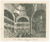 Das Innere der Synagoge in Dresden
