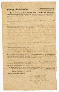 Bill of Sale for Sixteen Enslaved Persons from Robert Heriot to Robert F.W. Allston, 1828