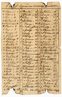 List of 113 Enslaved Persons at Waverly Plantation