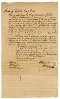 Bill of Sale for Ten Enslaved Persons from Eleazar Waterman to Robert F.W. Allston, 1842