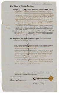 Bond Conditions from Robert F.W. Allston to Francis Weston and Alexander Robertson, Trustees, 1851