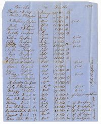 Births and Deaths of Enslaved Persons at Chicora Wood Plantation, 1860