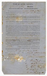 Agreement Between Adele Allston and Six Freedmen and Women of The Upper Quarters Plantation, July 28th, 1865