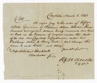 Receipt for Executor Robert F.W. Allston for the Division of Enslaved Persons Under the Will of Charlotte Atchinson Coachman, 1848